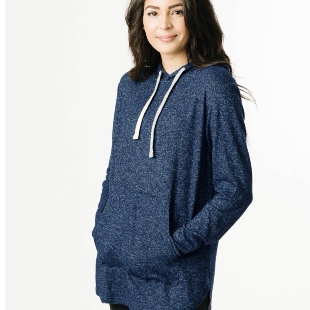 ZYIA Blue Oversized Long Sleeve Hoodie